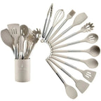 Kitchen Utensil Set 13-Piece Heat-Resistant Silicone With Holder