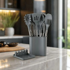Kitchen Utensil Set 13-Piece Heat-Resistant Silicone With Holder