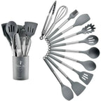 Kitchen Utensil Set 13-Piece Heat-Resistant Silicone With Holder