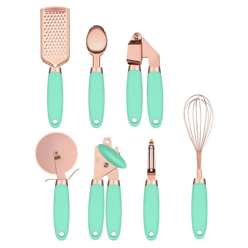 Kitchen Utensil Set 7-Piece Stainless Steel Cutlery Rack
