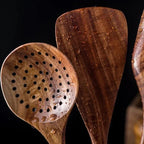 Kitchen Utensil Set Acacia Wood Non-Scratch Stand