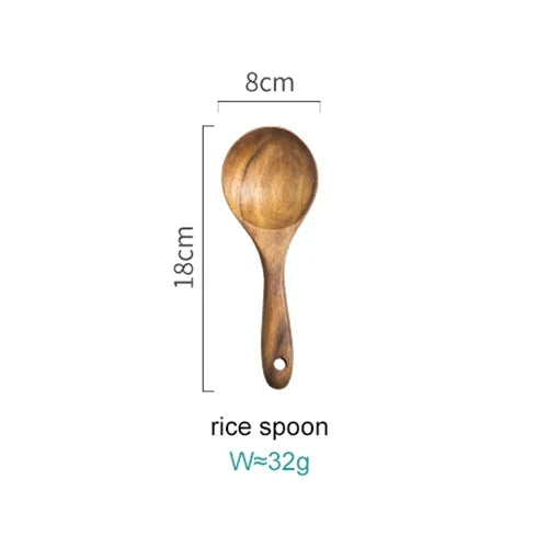Kitchen Utensil Set Acacia Wood Non-Scratch Stand