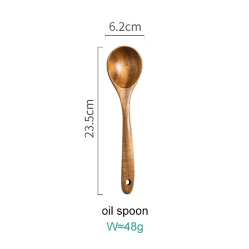 Kitchen Utensil Set Acacia Wood Non-Scratch Stand