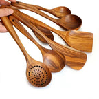 Kitchen Utensil Set Cookware Safe Natural Finish Comfort Grip