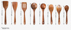 Kitchen Utensil Set Cookware Safe Natural Finish Comfort Grip