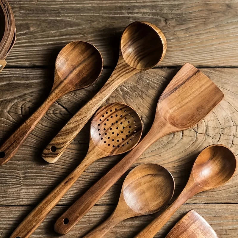 Kitchen Utensil Set Ergonomic Wooden 5 Piece