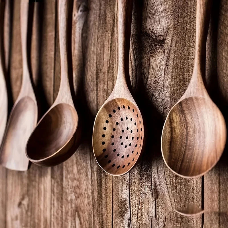 Kitchen Utensil Set Ergonomic Wooden 5 Piece