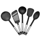 Kitchen Utensil Set Heat-Resistant Nylon Ergonomic Handles Dishwasher Safe