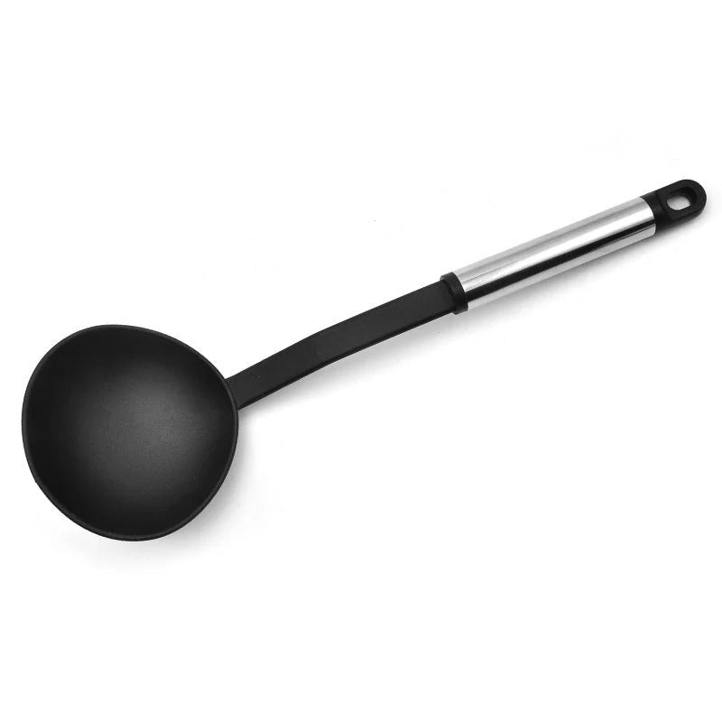 Kitchen Utensil Set Heat-Resistant Nylon Ergonomic Handles Dishwasher Safe