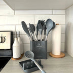 Kitchen Utensil Set Heat-Resistant Silicone 12-Piece With Bucket