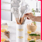 Kitchen Utensil Set Heat-Resistant Silicone & Beech Wood