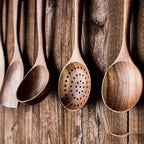 Kitchen Utensil Set Natural Wood Ergonomic Set of 5