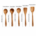 Kitchen Utensil Set Natural Wood Heat-Resistant Non-Scratch