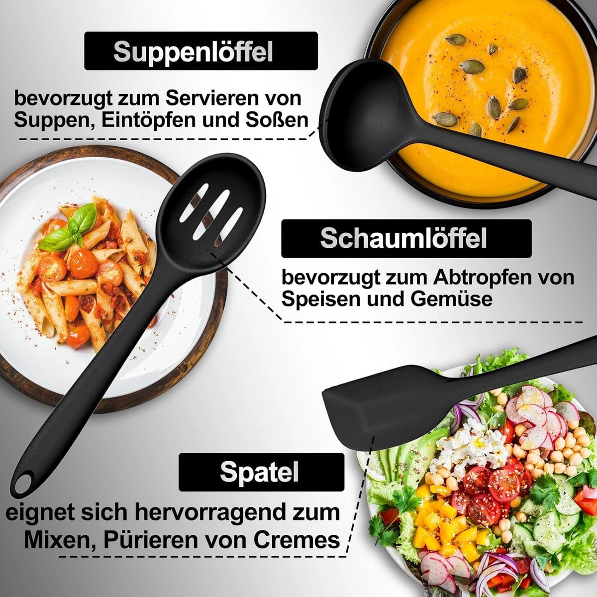 Kitchen Utensil Set Non-Stick Heat-Resistant Silicone 12-Piece