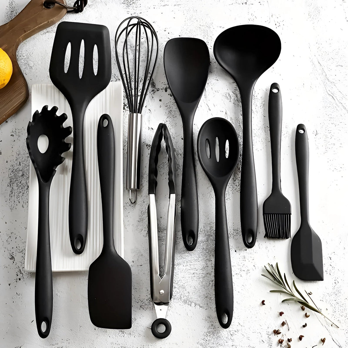 Kitchen Utensil Set Non-Stick Heat-Resistant Silicone 12-Piece