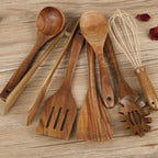 Kitchen Utensil Set Solid Beechwood 7-Piece Heat-Resistant & Non-Scratch