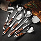 Kitchen Utensil Set Stainless Steel Non-Slip Handles 5-Piece