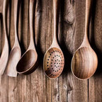 Kitchen Utensil Set Teak Wood Heat-Resistant & Scratch-Free