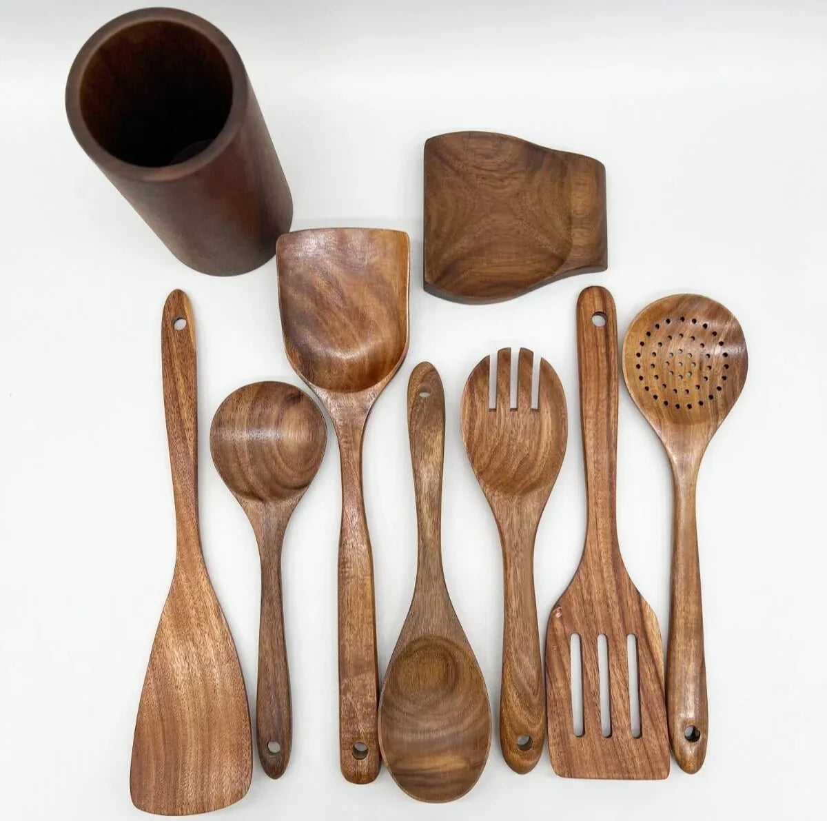 Kitchen Utensil Set Teak Wood Non-Scratch
