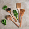 Kitchen Utensil Set Teak Wood Non-Scratch