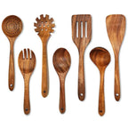 Kitchen Utensil Set Teak Wood Non-Scratch & Food-Safe Finish