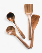 Kitchen Utensil Set Teak Wood Protects Non-Stick Heat-Resistant