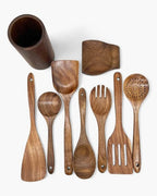 Kitchen Utensil Set Teak Wood Protects Non-Stick Heat-Resistant