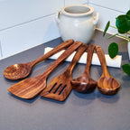 Kitchen Utensil Set Walnut Wood Non-Scratch Set of 5