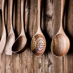 Kitchen Utensil Set Walnut Wood Non-Scratch Set of 5