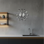 Kitchen Wall Clock Cutlery-Inspired Silent Metal