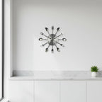 Kitchen Wall Clock Cutlery-Inspired Silent Metal