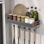 Kitchen Wall Rack Thickened Aluminum Drill-Free Mounting