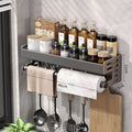 Kitchen Wall Rack Thickened Aluminum Drill-Free Mounting