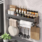 Kitchen Wall Rack Thickened Aluminum Drill-Free Mounting