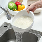 Kitchen Wash Basket Dual-Function Fine Drainage Holes Ergonomic Handle