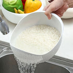 Kitchen Wash Basket Dual-Function Fine Drainage Holes Ergonomic Handle