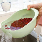Kitchen Wash Basket Dual-Function Fine Drainage Holes Ergonomic Handle