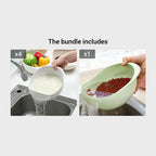 Kitchen Wash Basket Dual-Function Fine Drainage Holes Ergonomic Handle