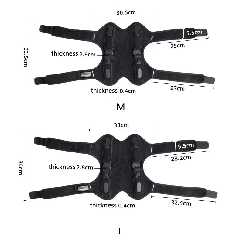 Knee Brace Adjustable Straps Reinforced Metal Stabilizers