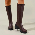 Knee High Boots 2.8 Inch Block Heel Slip-Resistant Sole