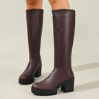 Knee High Boots 2.8 Inch Block Heel Slip-Resistant Sole