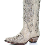 Knee-High Boots Sequined Embroidered Pointed Toe & Thick Heel