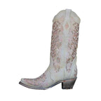 Knee-High Boots Sequined Embroidered Pointed Toe & Thick Heel