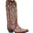 Knee-High Boots Sequined Embroidered Pointed Toe & Thick Heel