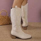 Knee-High Cowboy Boots Soft Suede & Ergonomic Footbed