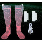 Knee-High Heated Socks Rechargeable Thermal Battery Pockets