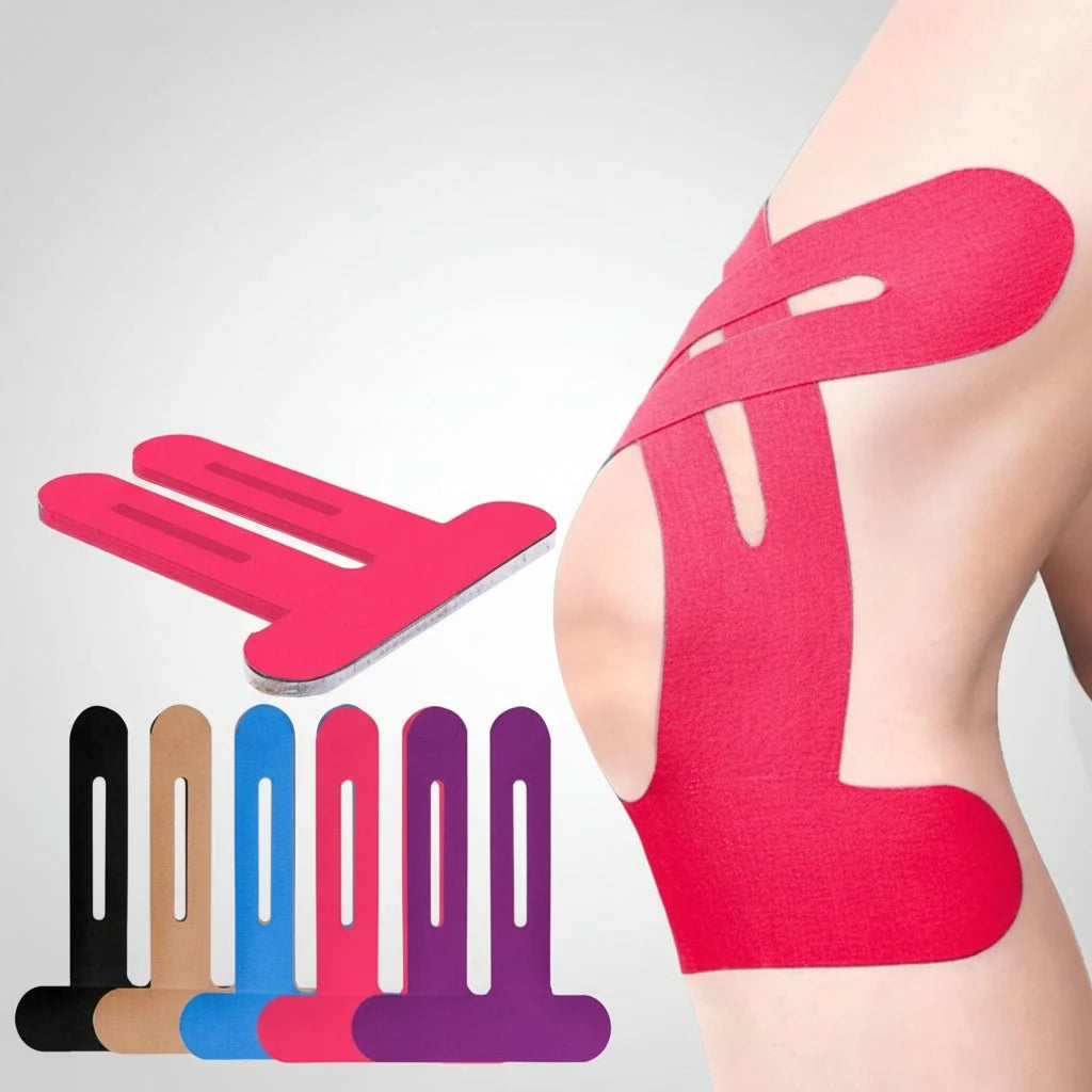 Knee Kinesiology Tape Precut Strips 150% Stretch Cotton Blend