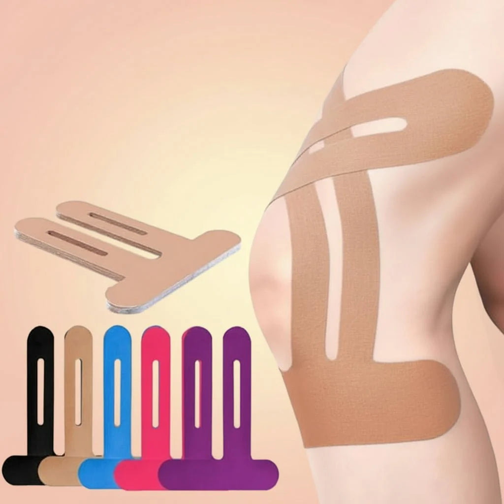Knee Kinesiology Tape Precut Strips 150% Stretch Cotton Blend