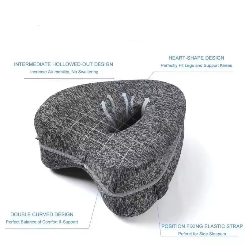 Knee Pillow Contoured Memory Foam Adjustable Strap