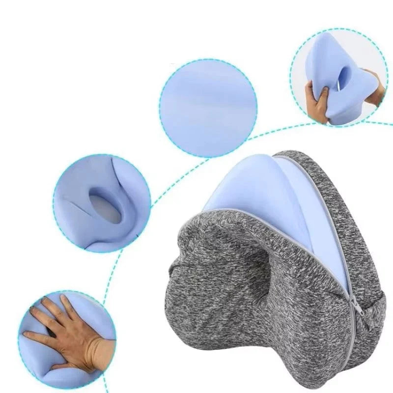 Knee Pillow Contoured Memory Foam Adjustable Strap